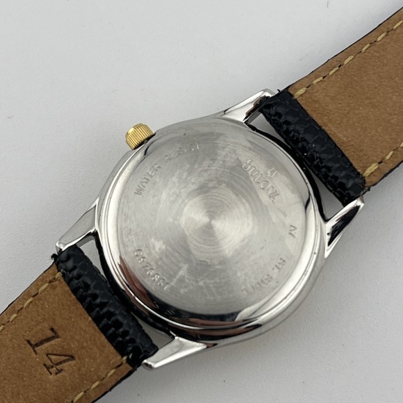 Bulova Hersey's Watch‎ Women 25mm Case Black Leather Band- New Battery - Picture 8 of 9